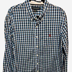 U.S. POLO Assn Plaid Button-Down Shirt Men's Size X-Large Long Sleeve Polo